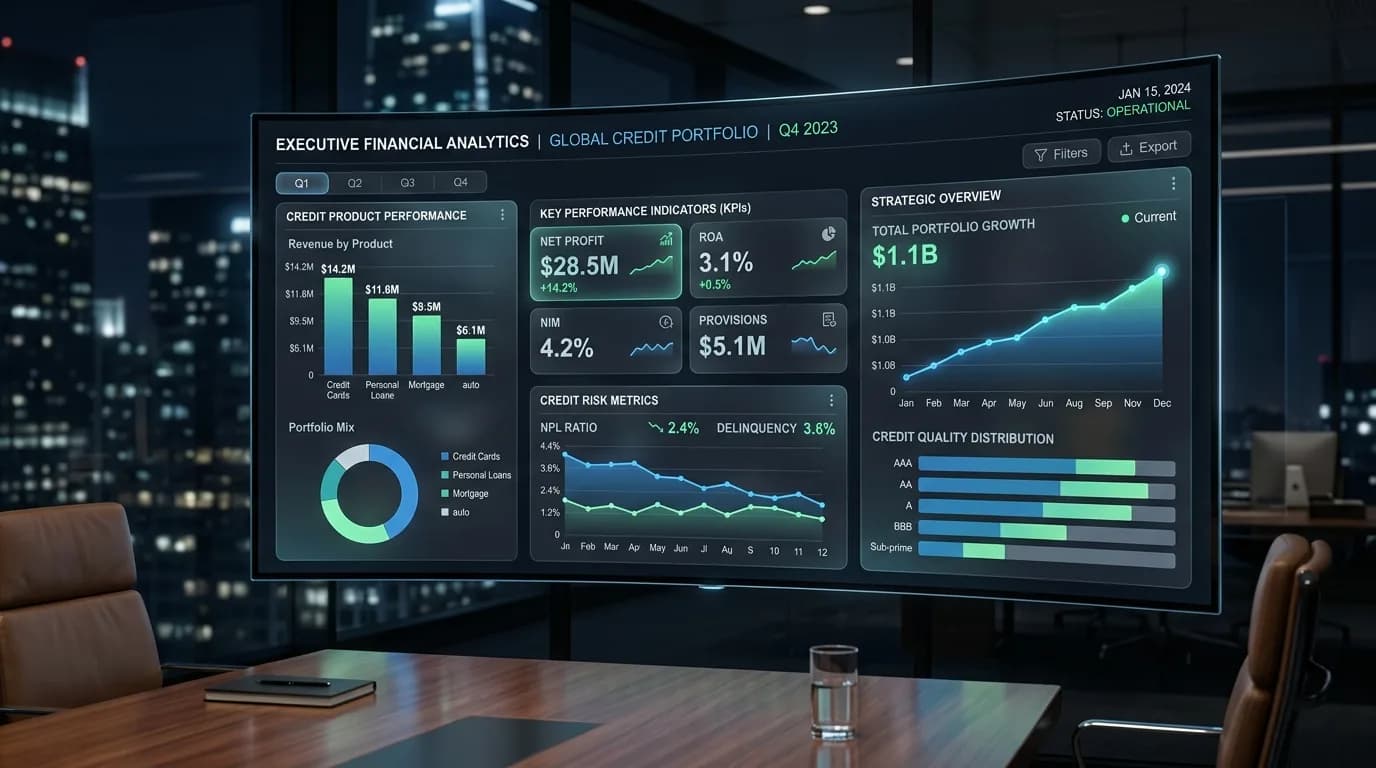 Criação de dashboards estratégico para financeira — Banco ABC